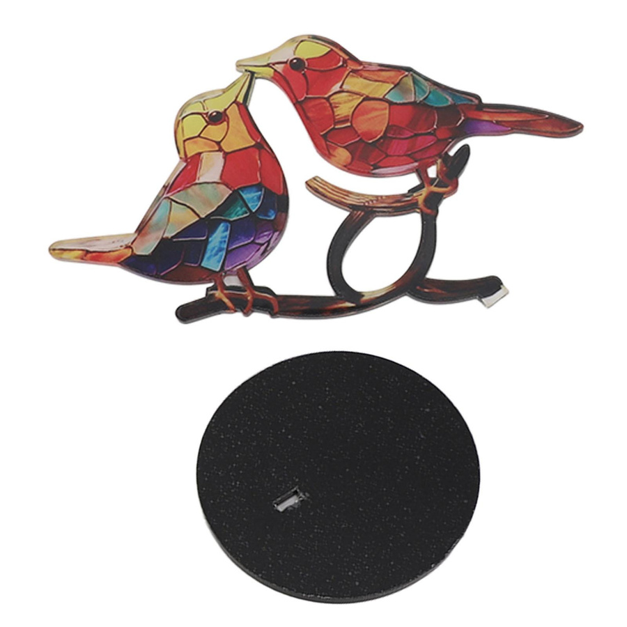 KaiSai Vögel auf Ast Ornamente aus Acryl in Bunt als Tischdeko für Büro und Zuhause - Bild 1