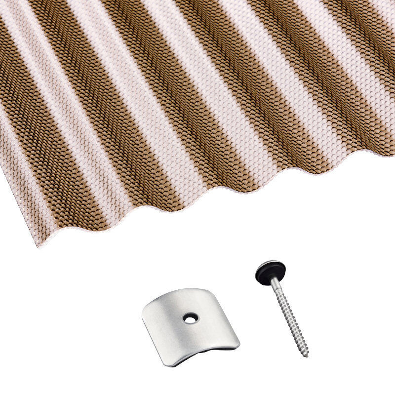 Scobalit Terrassendach-Set aus Polycarbonat mit Sinus-Wabenstruktur in Bronze - Bild 1