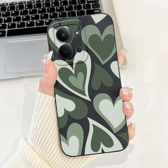 Handyhülle aus weichem Silikon mit niedlichem Katzen- und Blumenmuster für Xiaomi Redmi 15C 4G und Poco C85 in Grün - Bild 1