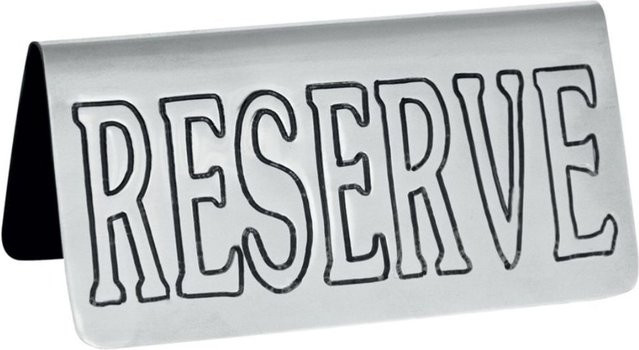 METAFICH Set aus 6 Tischstaffeleien RESERVE aus rostfreiem Stahl, Farbe: silber, B/H: 10 x 5 cm - Bild 1