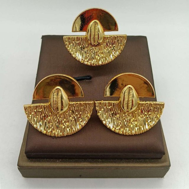 YM Schmuckset Ohrringe und Ring, vergoldet, Damen - Bild 1