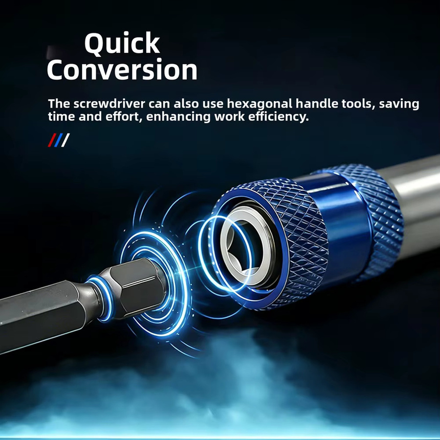 VIBRATITE Bohrer-zu-Schraubendreher-Adapter mit Sechskantschaft und M10-Gewinde aus Stahl in Blau - Bild 5