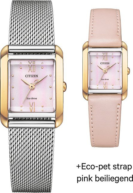 Citizen Armbanduhr, Solar, Edelstahl, Pink, 22 mm, Damen - Bild 1