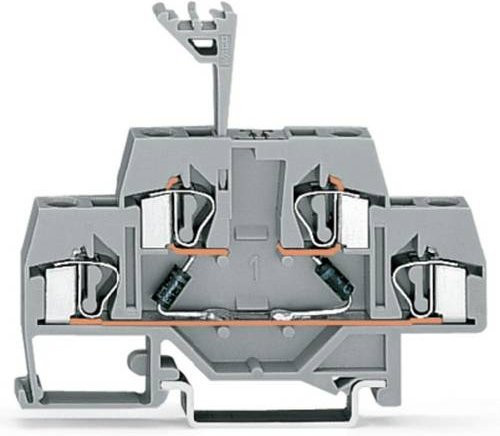 WAGO 281-636/281-487 Doppelstock-Diodenklemme 6mm Zugfeder Grau 50 Stück - Bild 1