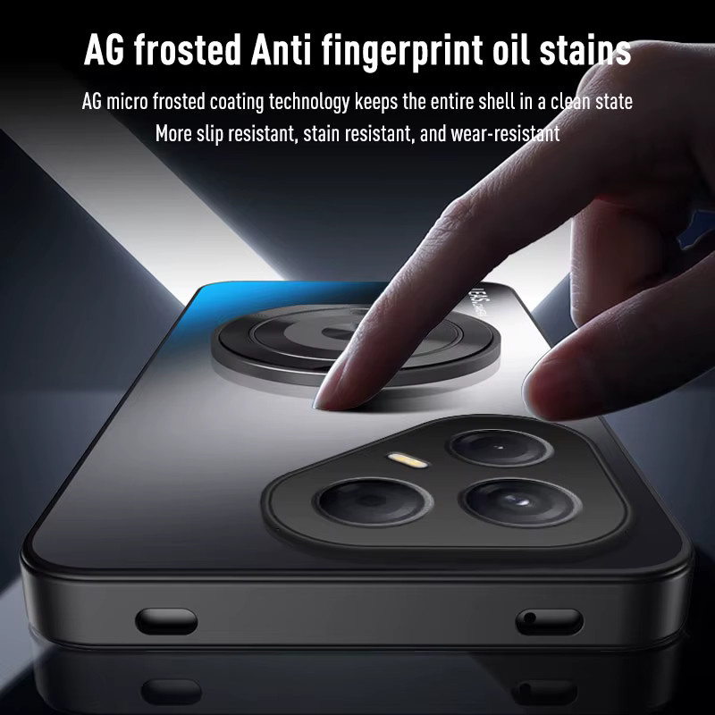 EUCAGR Schutzhülle für Tecno Pova 7 5G mit mattem AG-Finish, weiche TPU und PC Rückseite, mit Standfunktion, Farben: Schwarz oder Weiß - Bild 3