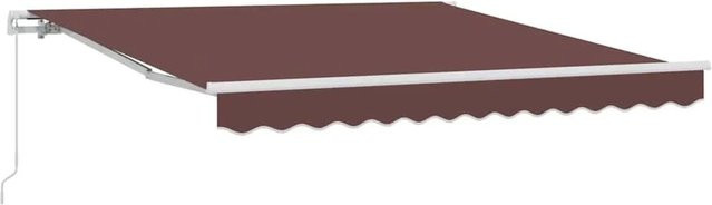 vidaXL Markise manuell mit Kurbel in Braun aus Aluminium und Polyester B: 300 cm, H: 250 cm - Bild 1