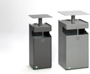 VAR Ascher und Abfallsammler mit Dach in Silber, Volumen: 72 l, Breite: 45 cm - Bild 1