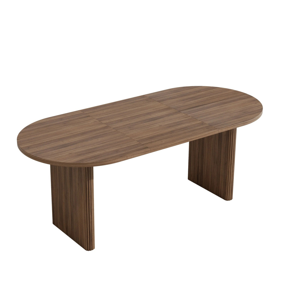 okwish Esstisch mit Ausziehfunktion in Braun, moderner Esstisch für das Esszimmer mit ovaler Tischplatte, B/T/H: 200 x 90 x 75 cm - Bild 2