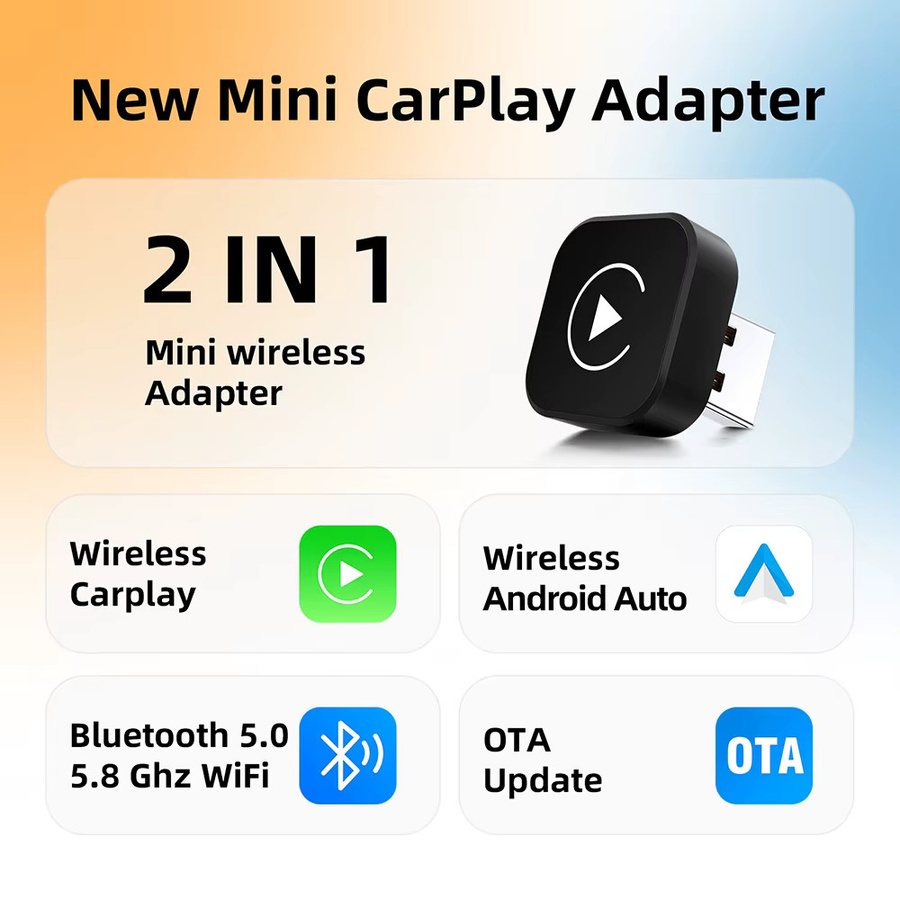 Anyfar 2-in-1 Kabelloser CarPlay und Android Auto Adapter mit 5GHz WLAN in Schwarz - Bild 2
