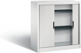C + P Akten-Sideboard Omnispace mit Rollladen und Schloss, Lichtgrau, H: 103,0 cm, B: 100,0 cm, T: 42,0 cm - Bild 1