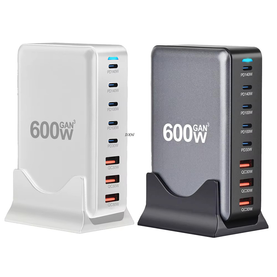 600W GaN 8-Port Schnellladegerät mit USB-C PD 3.1 Ladestation und USB Typ C Adapter für iPhone, Samsung, Xiaomi und Huawei - Bild 2