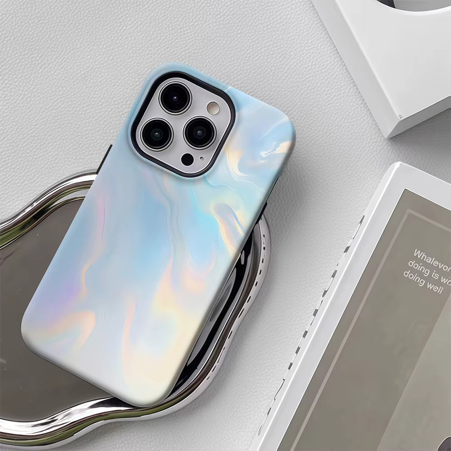 Potdemiel Schillernde Flow-Handyhülle für iPhone 17 16 15 14 13 Pro Max Plus in Multicolour mit Magnetfunktion und robustem Doppelschicht-Schutz - Bild 3