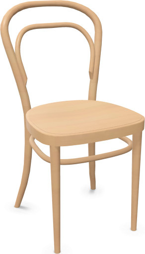 Thonet 214 Stuhl aus Buche mit Rohrgeflecht in Braun - Bild 1