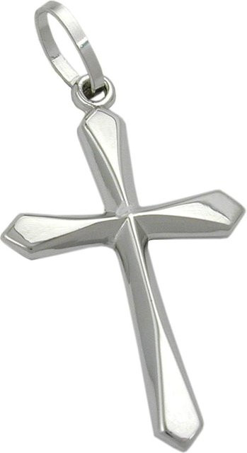 Gallay Anhänger Kreuz, 375 Weißgold, 23x14mm, Unisex - Bild 1