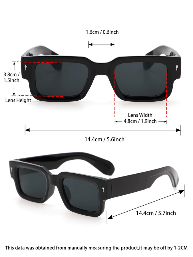 Fairmarry Sonnenbrille, quadratisch, Kunststoff, Vollrand, Unisex, schwarz - Bild 2