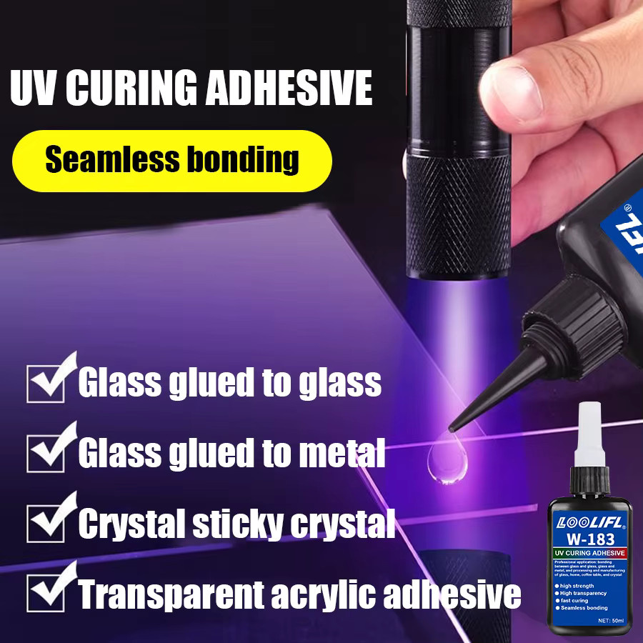 LOOLIFL W-183 UV-Kleber Transparent 50 ml für Kristallglas und Metall-ABS - Bild 2