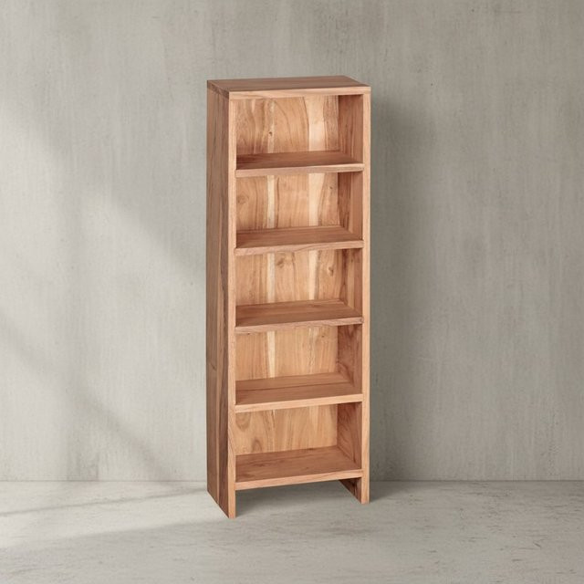 KADIMA DESIGN CD-Regal NAKO aus Massivholz Sheesham und Akazie in Braun, Höhe: 90 cm - Bild 1