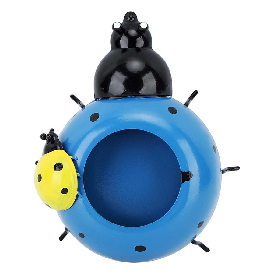 KONNWEI Blumentopf in Marienkäfer-Design aus Eisen in Blau, Durchmesser: 5,4 cm - Bild 3