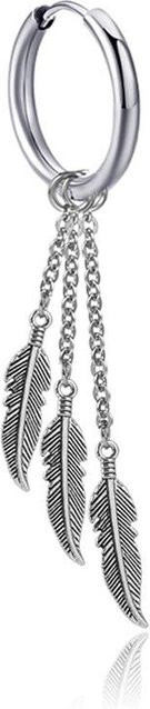 Ohrstecker Edelstahl, Silber, Flügel Blatt Feder, Unisex - Bild 1