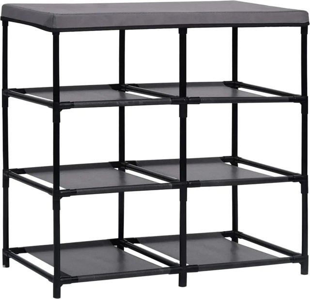 vidaXL Schrank mit 6 Schubladen aus Stahl und Textilgewebe in Grau, B/T/H: 55 x 29 x 55 cm - Bild 1