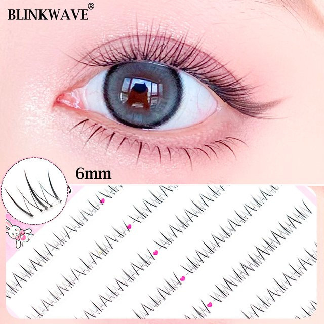 BLINKWAVE Falsche Wimpern, klebefrei, B-Curl, 5-6mm, natürlich - Bild 1