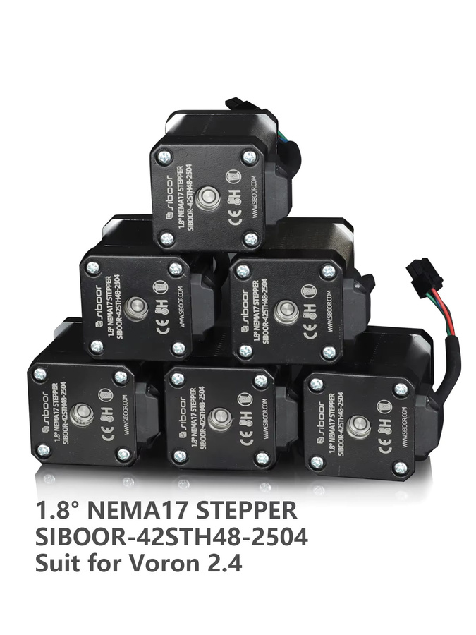 SIBOOR NEMA17 Schrittmotor 42STH48 in Schwarz für Voron 2.4 und Trident 3D-Drucker mit 1,8 Grad Schrittwinkel - Bild 3