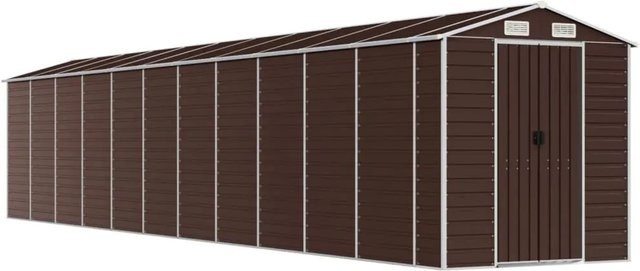 vidaXL Gerätehaus aus verzinktem Stahl in Braun, B/T/H: 191 x 98 x 198 cm - Bild 1