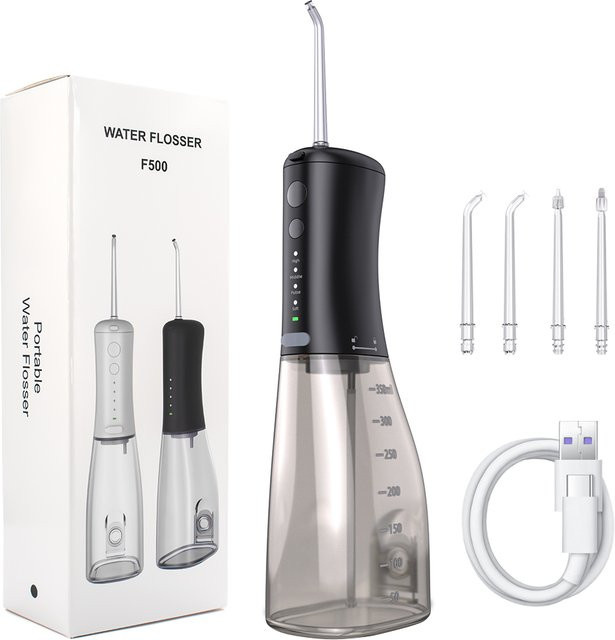 Sarmocare Wasserflosser, Zahn-Munddusche, 350 ml, 4 Modi, IPX7 wasserdicht - Bild 1
