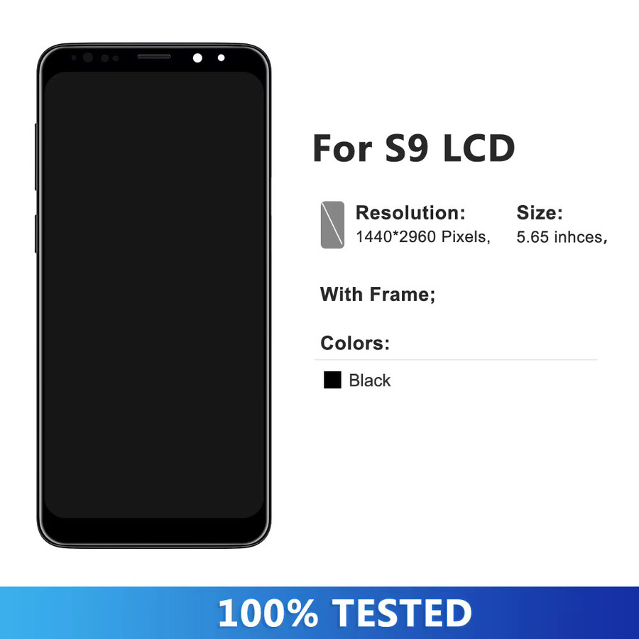 Samsung S9 Ersatzdisplay mit Rahmen und Touchscreen Digitizer in Schwarz für SM-G960FD G960 G960F - Bild 2