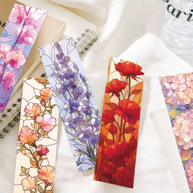 30 Stück florale Lesezeichen mit Glasstruktur als kreative DIY-Nachrichtenkarte zur Dekoration für Büro und Studium - Bild 1