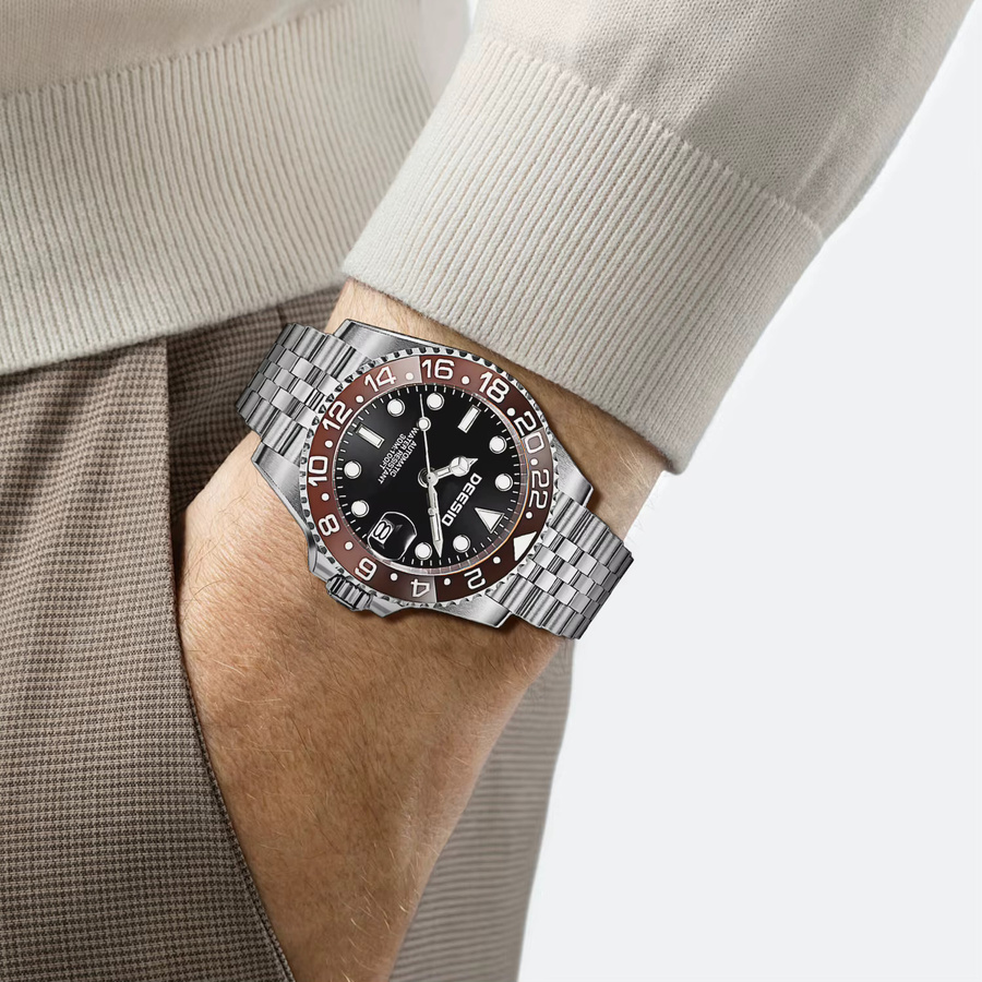 Deesio Armbanduhr, Automatik, Edelstahl, Schwarz, Herren - Bild 3
