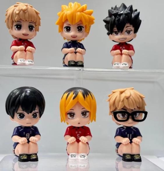 Fashnics Haikyuu Anime Volleyball Jungs Sitzende Version Figuren 6-teiliges Set - Bild 1