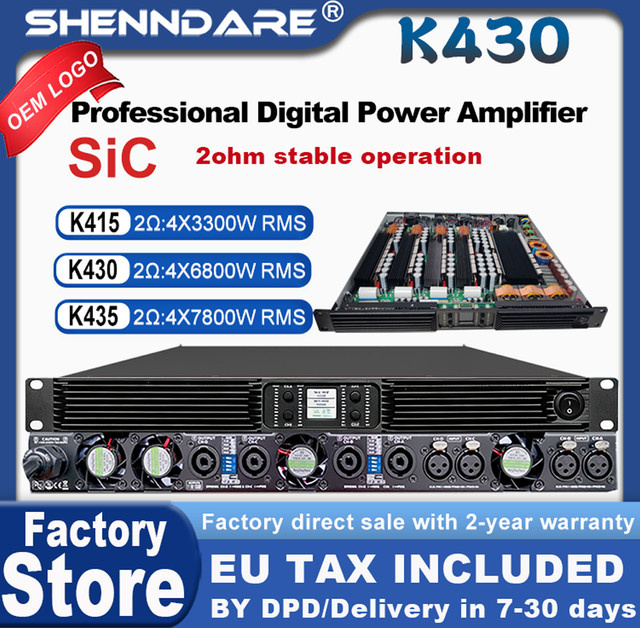 Shenndare 4-Kanal Audio-Leistungsverstärker Klasse D in Schwarz für Subwoofer und Line Array Lautsprecher mit 4x2800W - Bild 1