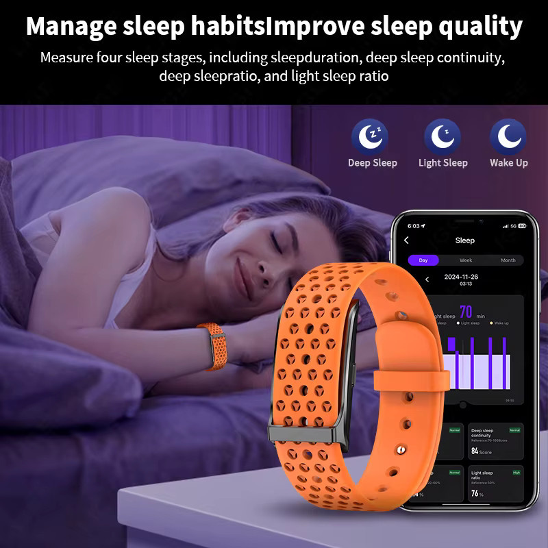 LIGE Smartarmband in Orange mit Anruf-Erinnerung, Schlaf-Tracking und Herzfrequenz- sowie Blutdruck-Monitor für Sport und Fitness, Unisex - Bild 3