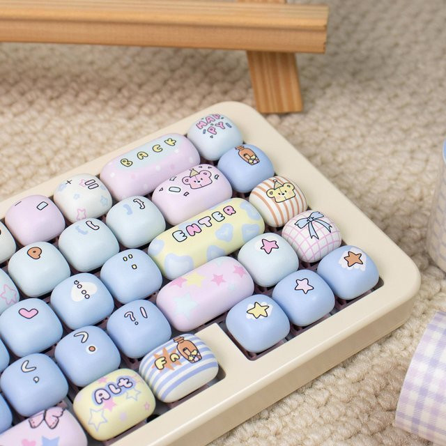 Toy House PBT Tastenkappen im MOG-Profil mit Sublimationsdruck und runden Kugel-Tastenkappen für mechanische Tastaturen, 137 Tasten, Multicolour - Bild 1