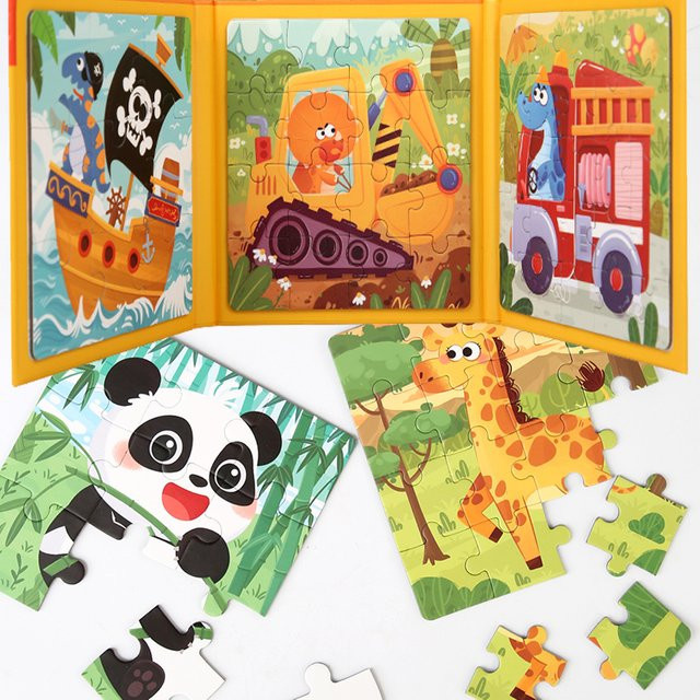 Datgo Magnetische Puzzles Tiere, Puzzle Buch, Holz, ab 3 Jahre - Bild 1
