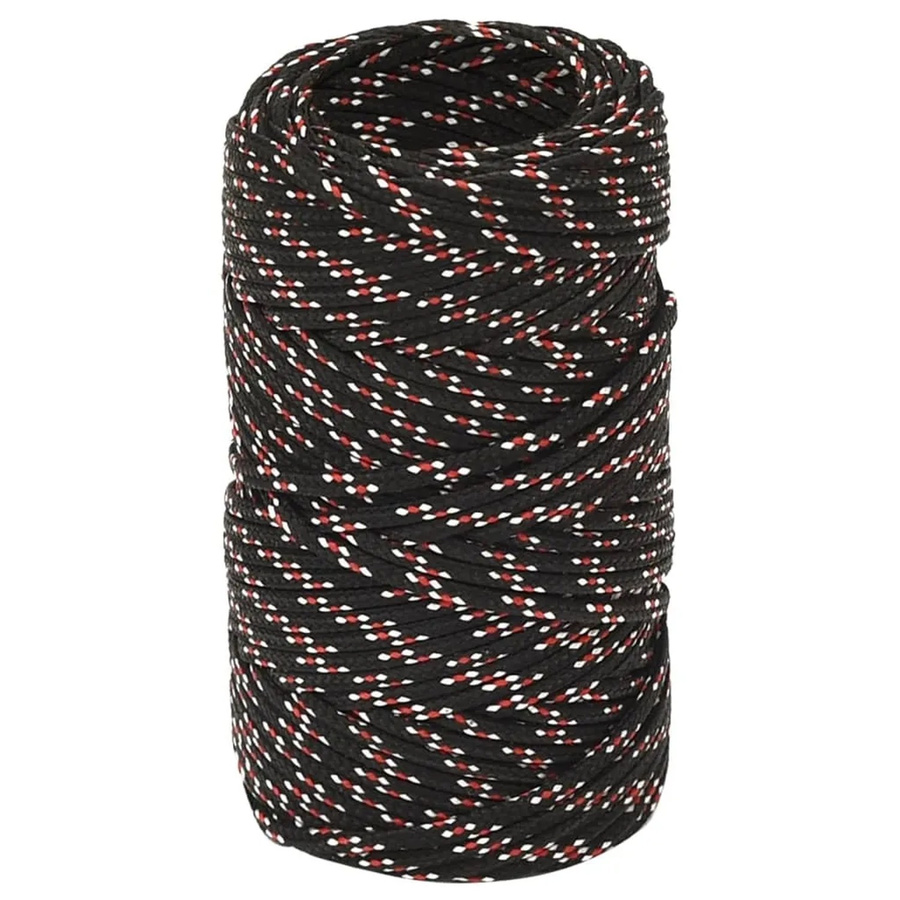 vidaXL Bootsseil aus Polypropylen in Schwarz, Länge: 100 m, Durchmesser: 2 mm - Bild 2