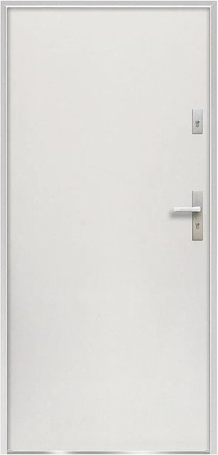 Vente-unique Haustür Agueda aus Stahl in Weiß, modern, Breite: 95 cm, Höhe: 207 cm, Tiefe: 90 cm - Bild 1