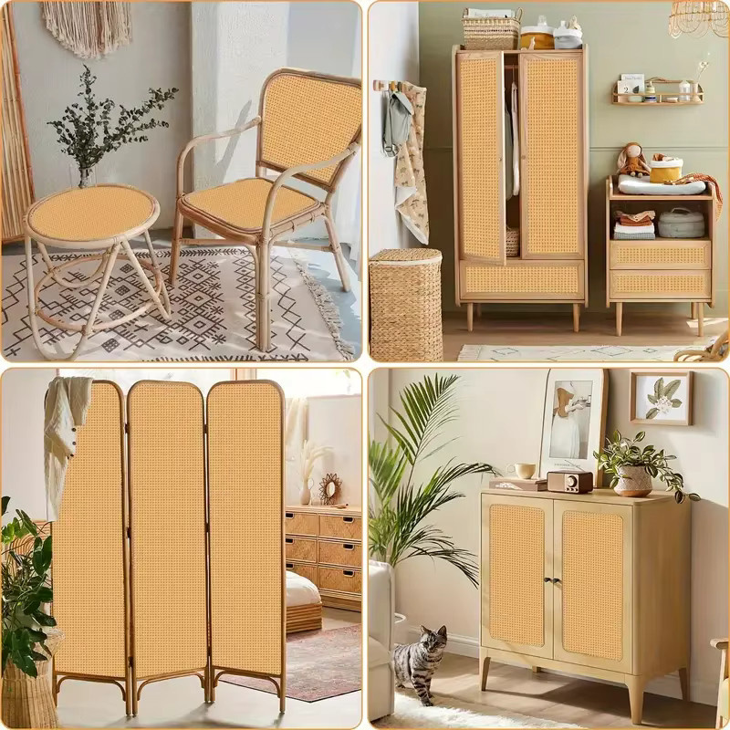 Kunststoff-Rattan-Gurtbandrolle in Beige für DIY-Heimdekorationsprojekte, Breite: 40 cm - Bild 3