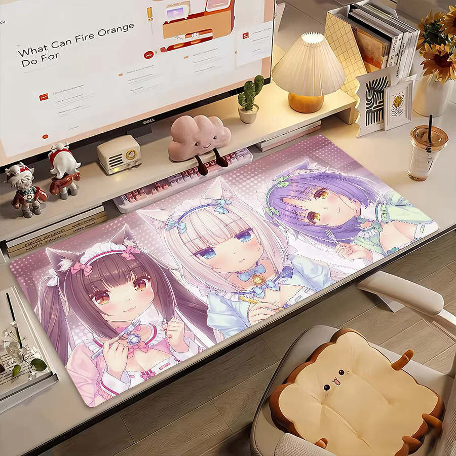 Anime N-NekoparaES XXL Mauspad in Multicolour, rutschfeste Schreibtischunterlage aus Gummi für PC und Laptop - Bild 2