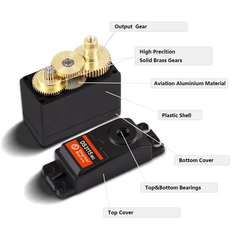 Stemedu Digitaler Standard RC Servomotor, Metallgetriebe, 4-teiliges Set - Bild 2