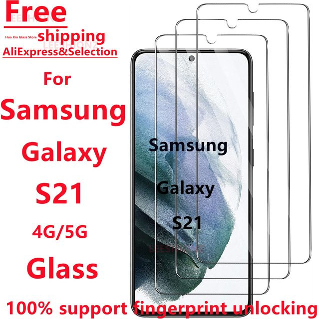 Leeshionz Displayschutzfolie aus gehärtetem Glas für Samsung Galaxy S21 und S21-Serie, transparent - Bild 1