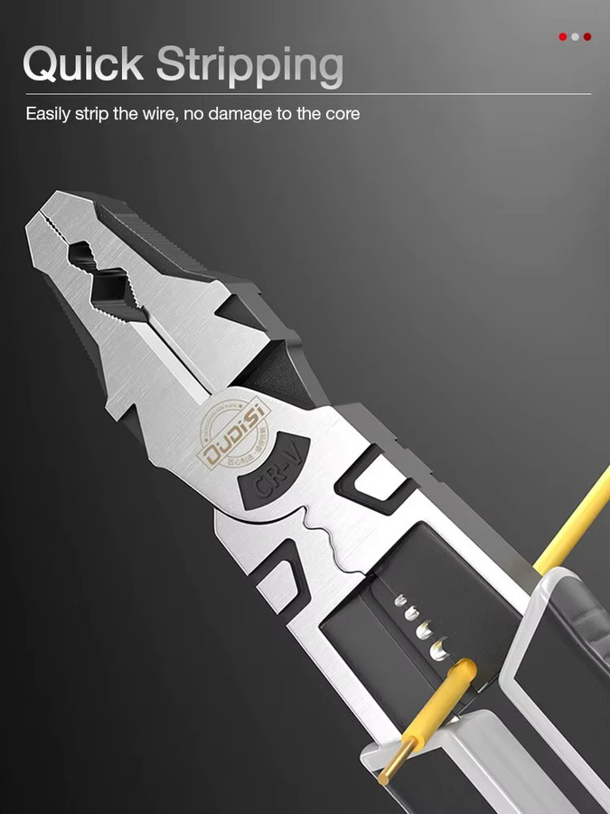 DTBD Multifunktionszange als Stripper, Crimper und Cutter in Silber, 7/9 Zoll - Bild 3