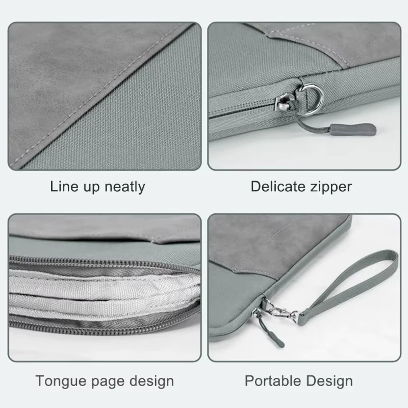 ZNOVAY Stoßfeste Tablet-Handtasche für Huawei Honor Pad X7 8,7 Zoll in Grau mit Reißverschluss und Fächern, kompatibel mit JMS-W09/JMS-L09 - Bild 2