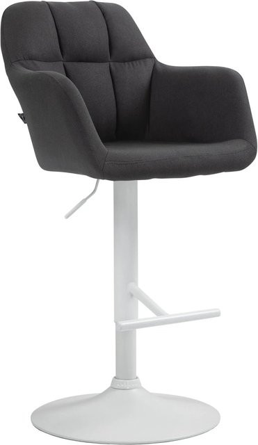 DELUKE Barhocker TUBEL Stoff Schwarz, höhenverstellbarer Barstuhl mit Lehne und 360 Grad Drehbarkeit, B/T/H: 57 x 59 x 97 cm - Bild 1