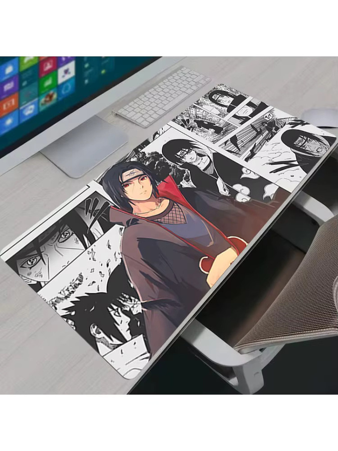 Bandai Anime Gamer Mauspad XXL Naruto Uchiha Itachi Sasuke Schreibtischunterlage Schwarz Multicolour - Bild 2
