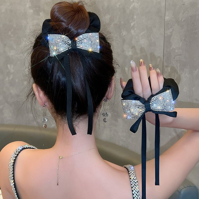 FORWOT Scrunchies Bogen, Strass, Damen - Bild 1