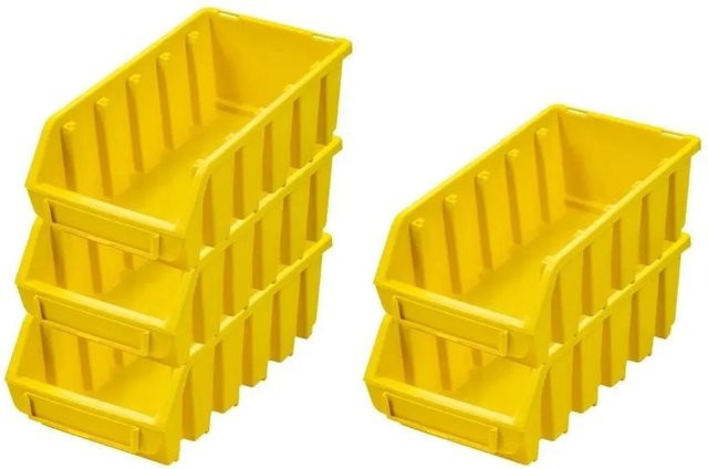 PROREGAL SuperSparSet 5x Sichtlagerboxen aus Polypropylen in Gelb, H x B x T: 7,5 x 11,6 x 21,2 cm - Bild 1