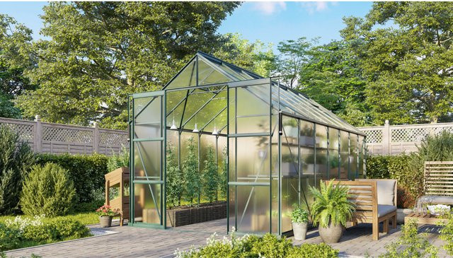 Vitavia Gewächshaus Jamaika inkl. Ready2Grow Zubehör-Set, smaragdgrün, 11,5 m², Polycarbonat-Platten, B/T/H: 257 x 254 x 254 cm - Bild 1