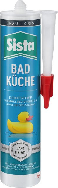 Sista Silikon Dichtstoff für Bad und Küche, Grau, 280 ml - Bild 1